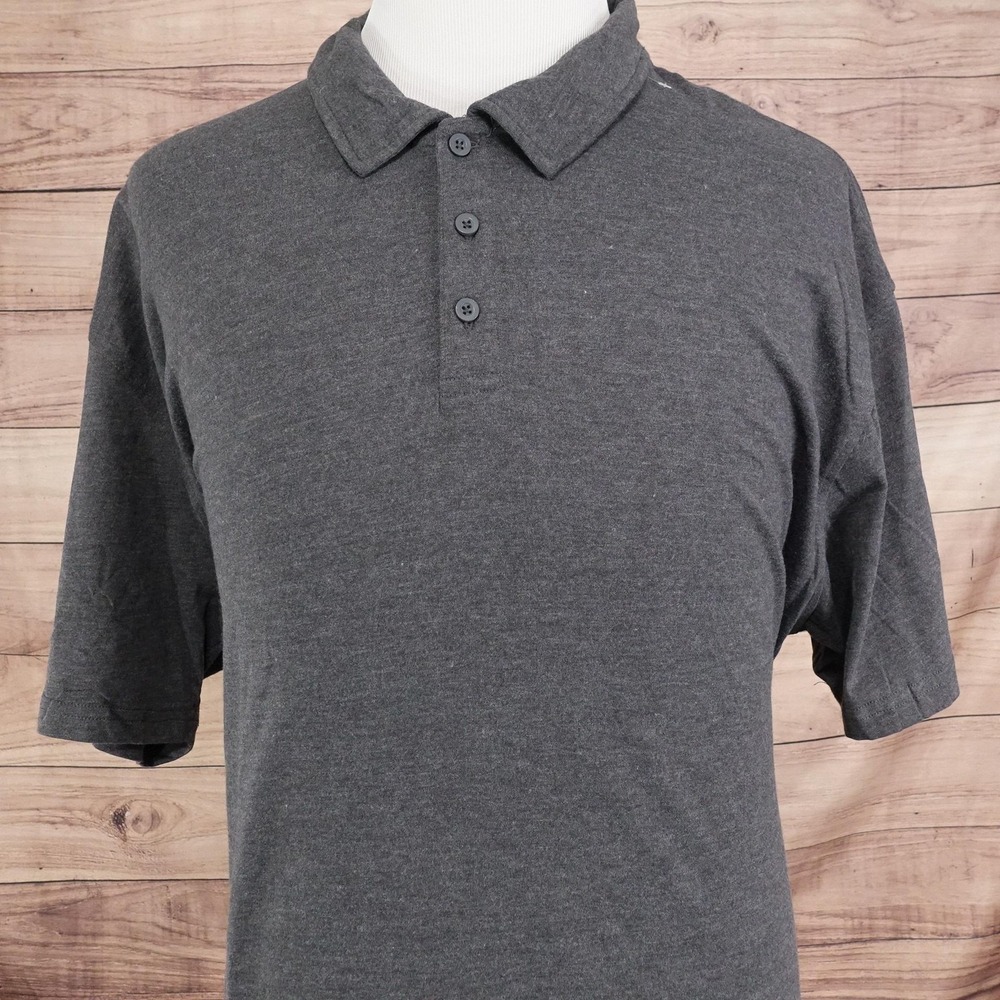 True‎ Classic Polo Shirt Mens 3XL Gray Short Sleeve Cotton Blend Casual